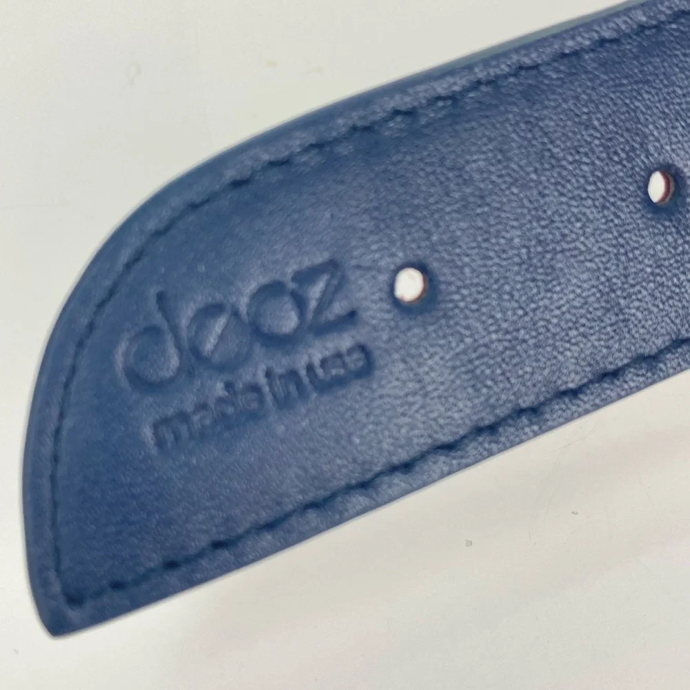 DOOZ Italian Leather Duo Belt - Reversible Cobalt/Burgundy